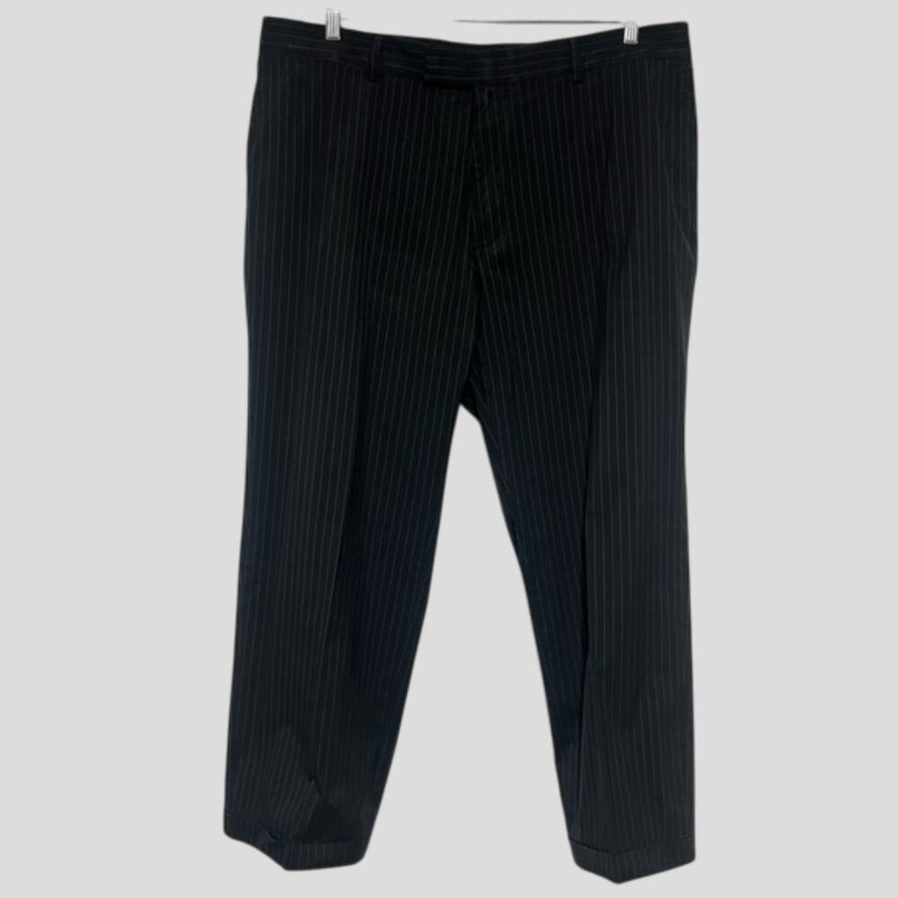 Vintage Hugo Boss Black Pinstripe "James Brown" Trouser Dress Pants